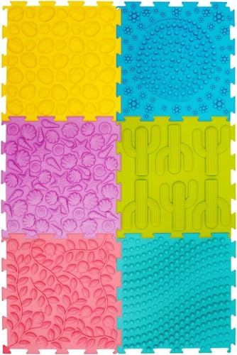harupink Sensorisches Massage-Puzzle für Kinder, 6-teilig, sensorische Matte, orthopädische Massagematte, Puzzle-Matte für Babys, für Berührungswahrnehmung, Fußprävention
