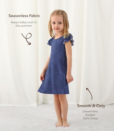 Toddler Girls Dresses Short Sleeve A line Twirly Skater Dress Bamboo Viscose Casual Summer Clothes 2-6Y4