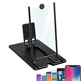 ABS折りたたみ式スクリーン拡大鏡 - 14インチ携帯電話スクリーン拡大器 | Bĺuetoothリモコン付き3DウルトラHDスマートフォン拡大スクリーン、映画・ゲーム・ビデオ用携帯拡大装置