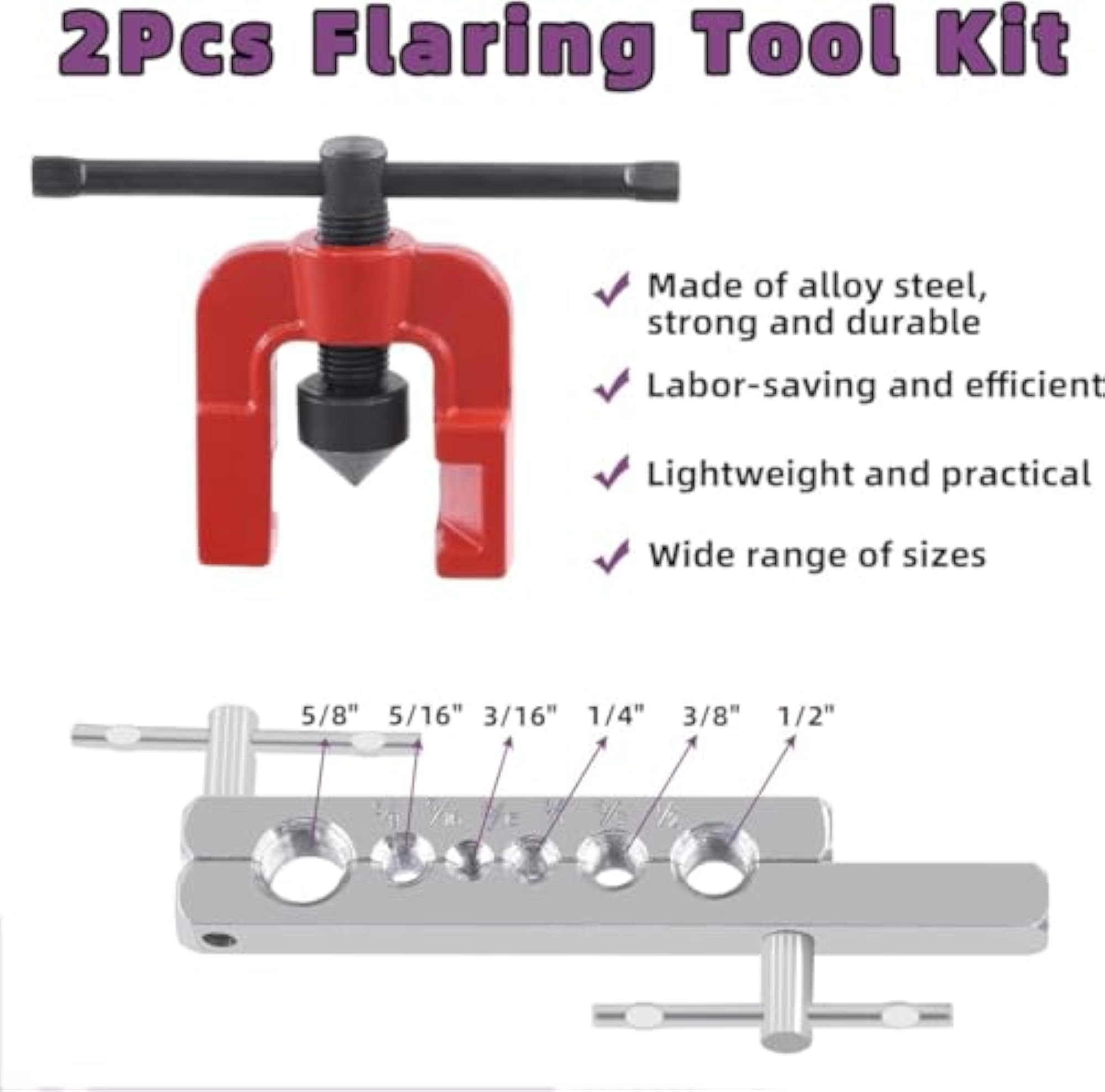 2Pcs Auto Double Flaring Tool Kit and Tube Bender Kit