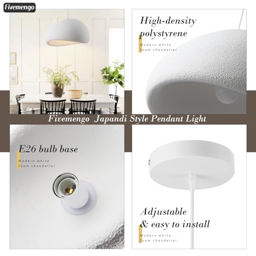 19.7in Wabi Sabi Pendant Lights Ceiling Mount White Modern Japanese Japandi - Image 7