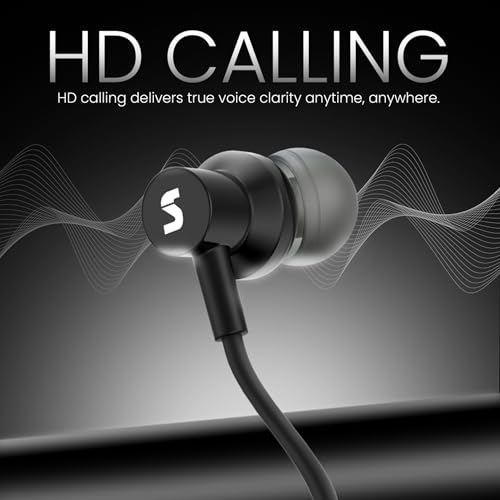 Image of sonilex Bullet-2 in Ear, Type C Wired Earphones with Magnetic Earbuds, Clip Mic, Powerful Audio, Wide Compatibility, Unique Earbuds Design, HD Sound, 1.2M Cable, Black