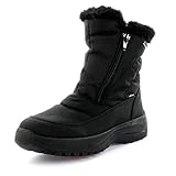 Laufsohle: PU Vista Damen Snowboots Winterstiefel Stiefeletten EISKRALLEN schwarz, Größe:41, Farbe:Schwarz