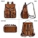 COOLCY Women Vintage Genuine Leather Backpack Purse Fashion Rucksack Practical and Stylish Retro Daypack Bag (Brown)