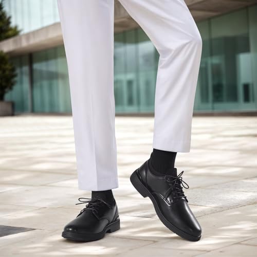 Image of Orthopedic Business Leather Dress Shoes: Arch Support Plantar Fasciitis Walking Wingtip Formal Oxford for Mens, Orthotic Comfortable Casual Patent Tuxedo Work Shoes for Foot Heel Pain Relief