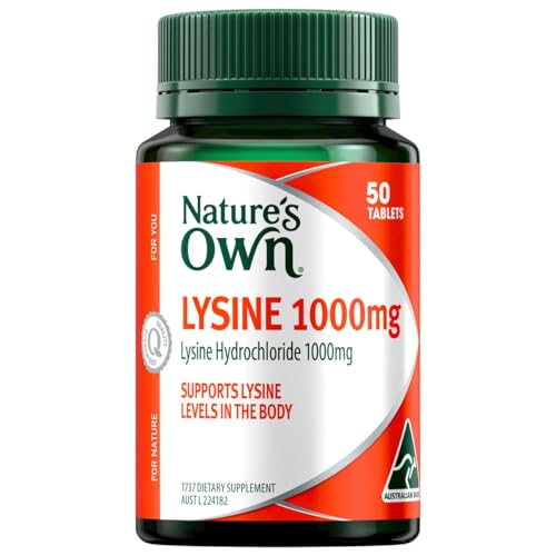Nature’s Own Lysine 1000mg Tablets 50 - Supports Collagen Formation - Helps Protein Synthesis in the Body - Supports General Health and Wellbeing