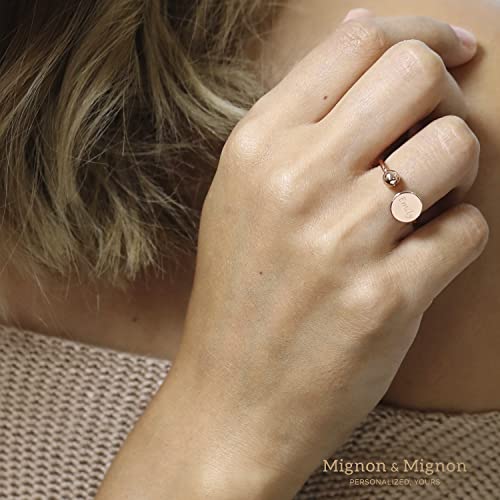 Mignonandmignon Personalized Custom Name Initial Disc Ring Gift For Her - Rocb #TOP4