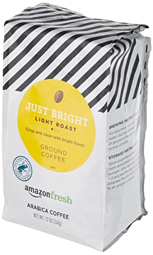 Image of Amazon Fresh, Just Bright Ground Coffee, Light Roast, 12 Oz (Pack of 2)