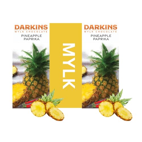 Image of Darkins Vegan Mylk Pineapple Paprika Chocolate | Unrefined Cane Sugar | Gluten-free | Hand Crafted Chocolate | 50 Gm Each Pack Of 2