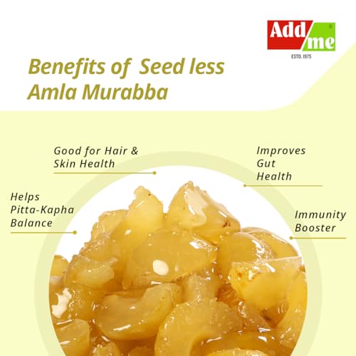 Image of Add me Seed Less Amla Murabba Awla 1kg without Sugar Syrup Vacuum Pack Sweet and Fresh 1 kg | Handmade Awla Muraba | Indian Gooseberry Natural Sweet Snacks | Immunit Booster