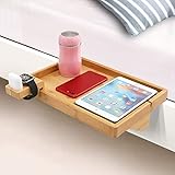 Chemlliy Bamboo Bedside Shelf for Bed and Bunk Bedside Shelf with Watch Stand College Dorm Room...