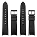 WOCCI 20mm Watch Band, Curved End, Silky Touch Silicone, Black Buckle (Black)