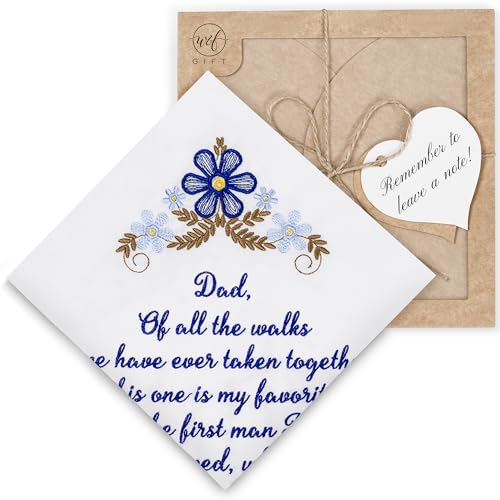 W&F GIFT Embroidered Wedding Handkerchief - Mom, Dad, New Mom, New Dad & Grandma