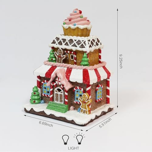Casa de dulces LED navideña para decorar el salón en Navidad 5
