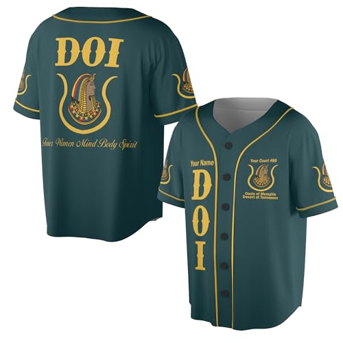 Customize Name, Court Name DOI Daughters of Isis Ancient Egyptian Order Nobles Freemason 3D Baseball Jersey S-5XL