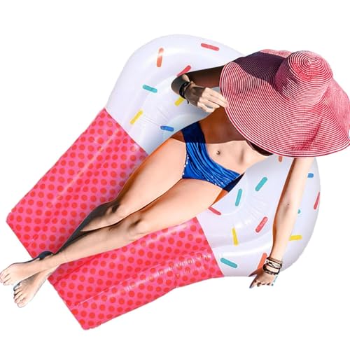 Chaise longue flottante gâteau pour animer vos fêtes de piscine et sorties au lac