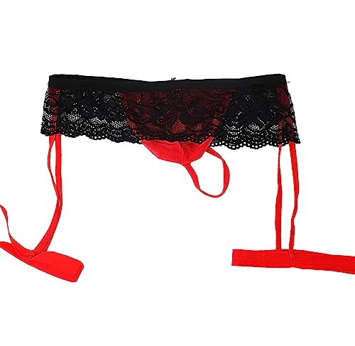 Evankin Mens Sexy Lace Thong Breathable Mesh Underwear See Through Leggings Bulge Pouch T-Back2