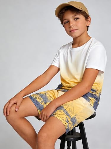 Image of Kid Toddler Baby Boys Clothes Tie-dye Palm Leaf Top 2Pcs Summer Shorts Set