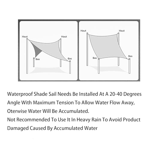 Voile d'ombrage imperméable pour votre terrasse balcon ou camping