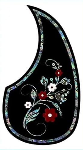 Acoustic Guitar Pickguard, Teardrop Self-adhesive Scratch Plate Pick Guard for Most Style Acoustic Guitar (01-2)