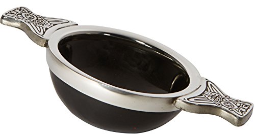 Taza escocesa Quaich de peltre y cuerno de 80mm tallada a mano 3