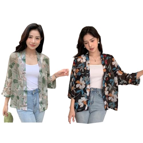 Image of TOPLOT Women's Shrug | Stylish Layering Top | Floral Design Shrug | Easy Wear Structure | Trendy Look Styling | Versatile Casual & Everyday Fashion| Available in Pack of 2 (5148)