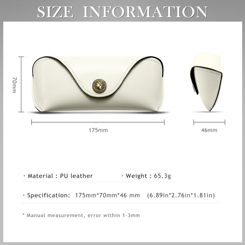 Image of SUNGAIT Vegan Leather Glasses Case Portable Sunglasses Holder Hard Shell Slim Design Travel-Ready