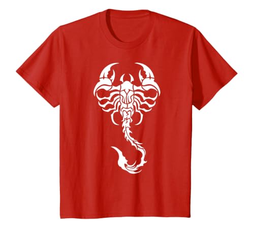 White Scorpion T-Shirt T-Shirt, Youth, Red, Medium