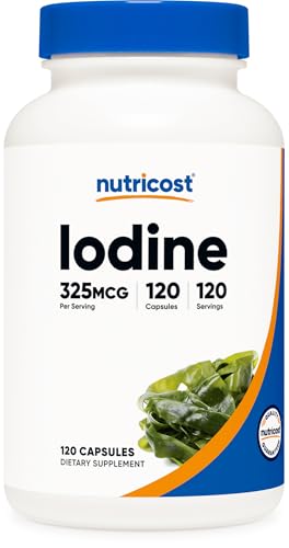 Nutricost Iodine Natural Iodine from Organic Sea Kelp 325mcg 120 Caps
