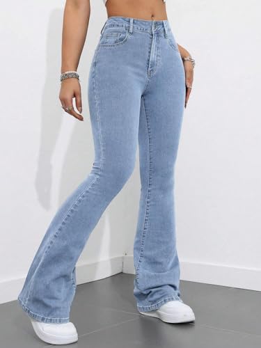 Image of KOTTY Women's Flared Jeans|High Waist Bootcut|Wide Leg|Bell Bottom Denim for Trendy & Comfortable Fit
