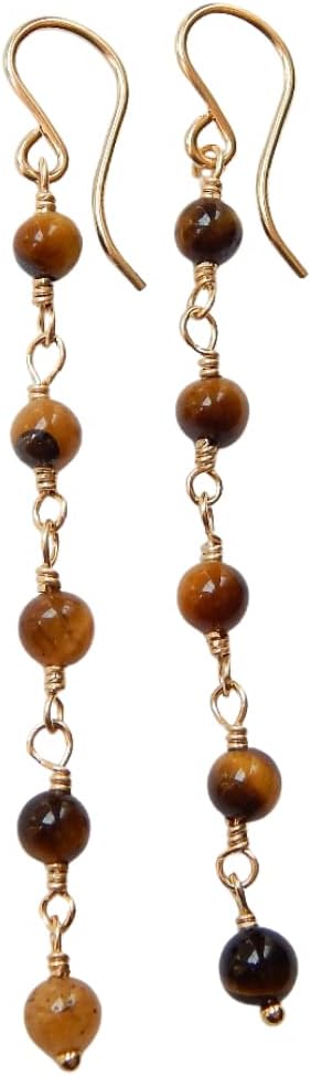 Tiger's Eye Earrings Gold Filled