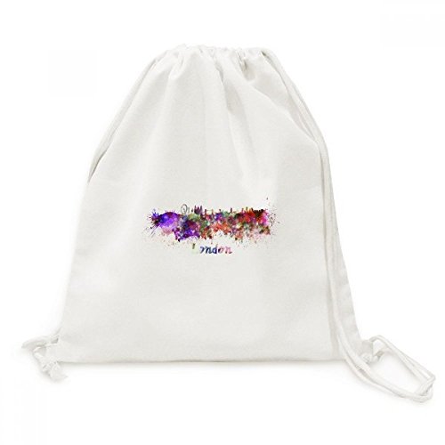 Sac cordon aquarelle Londres en toile pour emporter vos souvenirs de voyage partout avec vous