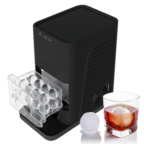 Máquina De Hielo De La Esfera De La Encimera, Fabricante De Bolas De Hielo Esférica De 2 'whisky, Función Automática De Autolimpieza, Máquina De Fabricantes De Hielo Cristalino, 84 Esfera Por D black
