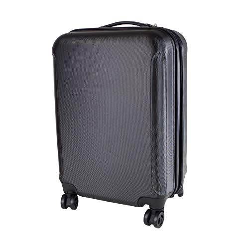 Preisvergleich Produktbild ABS Trolley 55x37x21cm Reisetrolley Kunststoff schwarz Handgepäck Reisekoffer