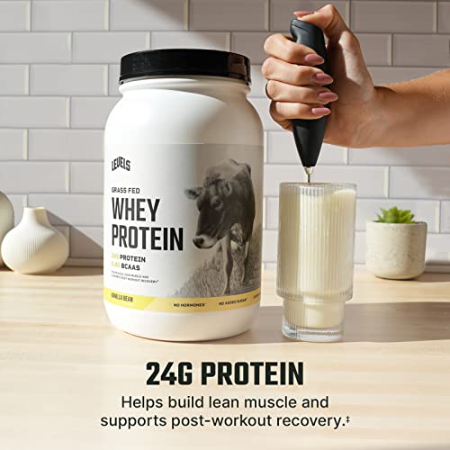 Levels Grass Fed 100% Whey Protein, No Hormones, Vanilla Bean, 2Lb #TOP2