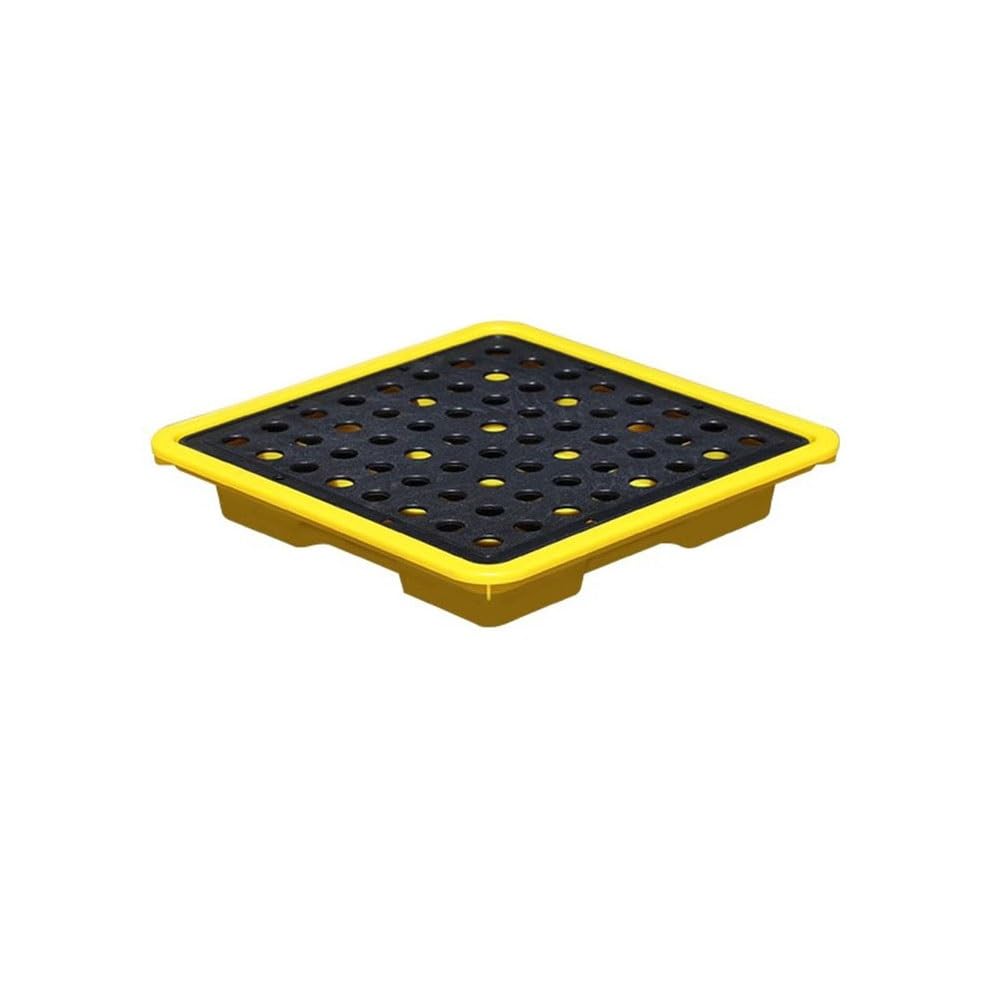 JKJZSALJ Spill Containment Pallet,Industrial Plastic Pallets With Modular Spill Platforms For Leak Proof Containment Of Oil Drums In Laboratory,Yellow,33 * 33 * 8cm
