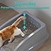 Stainless Steel Litter Box, Metal Litter Box with Scoop, High-Sided Leak-Proof Design, Non-Stick Base, Easy to Clean for Kittens, Senior & All Cats