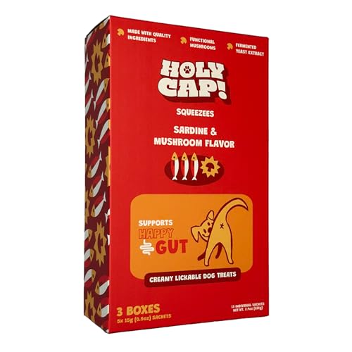 HOLY CAP Happy Gut Grain-Free Lickable Dog Treats, 15 Squeezable