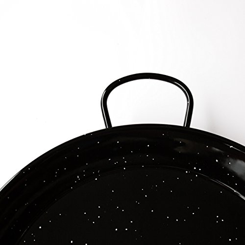 Vaello Campos Enamelled Steel Paella Pan, 42 cm, 42cm=16.53'', Black