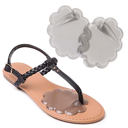 Foot Petals Women's TECHNOGEL TIP Toes for FLIP Flops-W, Charcoal, Medium