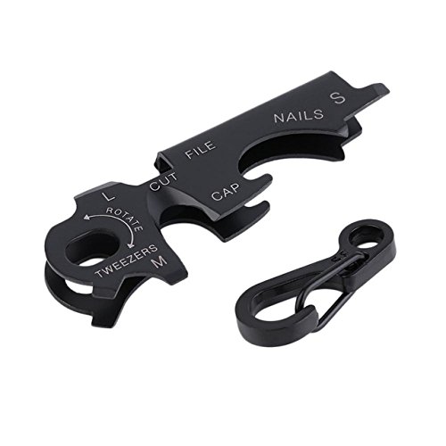 Generic8 in 1 Tool Keychain Outdoor Survival Gear-Black
