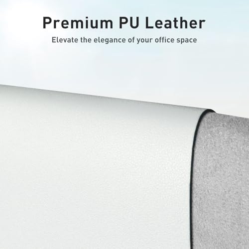Image of Aothia Leather Desk Pad Protector, Mouse Pad, Office Desk Mat, Non-Slip PU Leather Desk Blotter, Laptop Desk Pad, Waterproof Desk Writing Pad for Office and Home (Barely Grey, 36 inch x 17 inch)