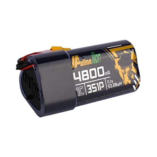Auline FPV Goggles Battery 4800mAh 3S 11.1v XT60 Built-in Low Power Alert & LED Voltage Indicator
