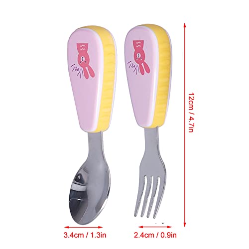 Bestekset voor kinderen, kinderbestek zonder vlekken Warmte-isolatiefunctie voor gezinnen met kinderen voor thuiskeuken(roze) - Image 8