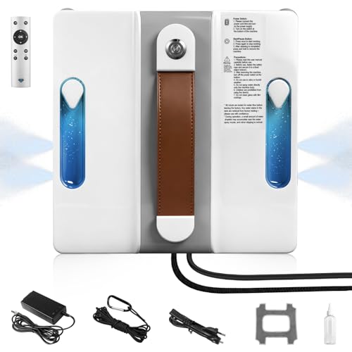 Teodute Robot Lavavetri Finestre 4000PA, 3 Modalità di Pulizia, Include 4 Ugelli e Corda Sicurezza 5 Metri, Lavavetri Elettrico Robot Pulisci Vetri per Finestre Interne ed Esterne