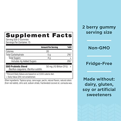 Ancient Nutrition SBO Probiotics Gummies 10 Billion CFUs*/Serving, Berry - image 2