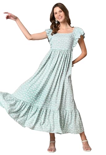 Image of Daevish Rayon Fit and Flare Women Maxi Dress