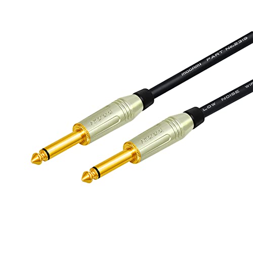 Worlds Best Cables 2 Units - 10 Foot - Pedal, Effects, Patch, Instrument Cable Custom Made Using Mogami 2319 Wire & Amphenol Acpm-Gn-Au M-Series Straight Gold Ts Plugs #TOP4