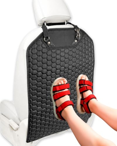 Image of Owleys Kick Mat Back Seat Protector - Car Back Seat Cover for Kids Feet - Waterproof & Sturdy Protector for Upholstery from Dirt, Mud, Scratches and Stain (Black)