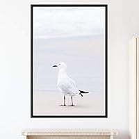Framed Canvas Wall Art Single Bird Birds Expressive Farmhouse/Country Multicolor Photography Portrait Single - 16x24 inches